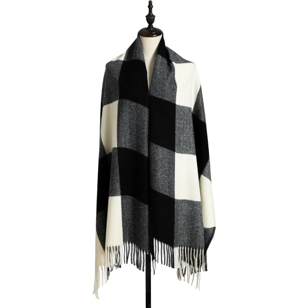 Dames sjal mode lang ternet vinter varm ternet sjal sort a