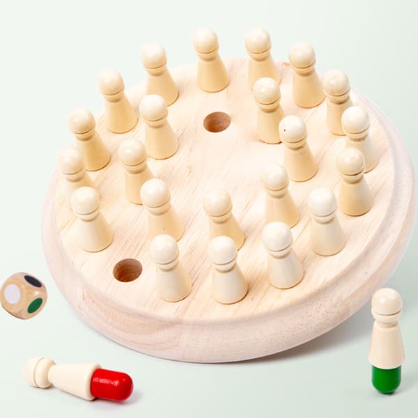 Barnkalas Spel Trä Minne Match Stick Schack Spel Kul Block Bräde G