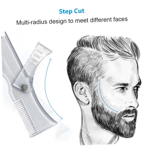 Mäns Styling 360° Roterande Justerbar Skäggtrimning Lätt Frisör