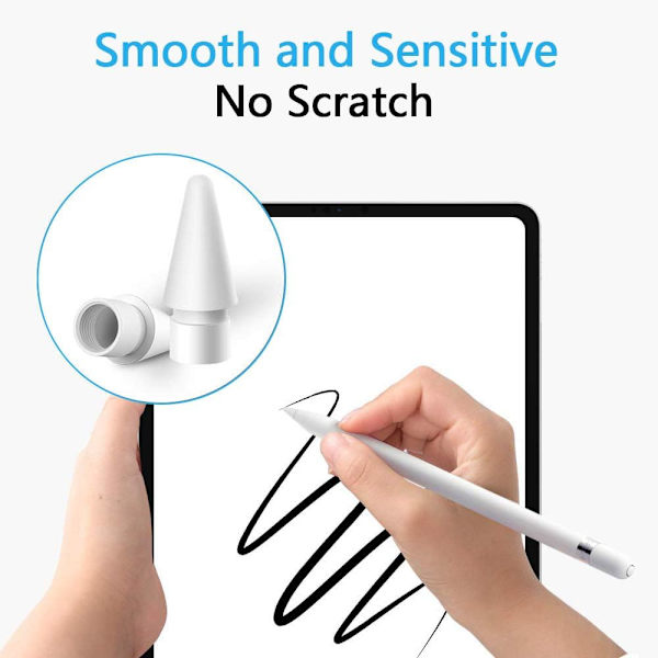 Spidser, der er kompatible med Apple Pencil-spidser, pakke med 4 spidser til at erstatte Appl