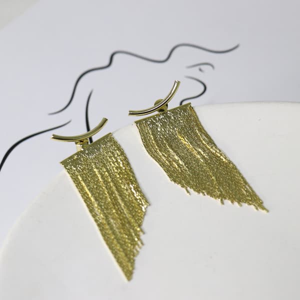Guld Tassel Øreringe til Kvinder Boho Tassel Dangle Øreringe Lange Frynser