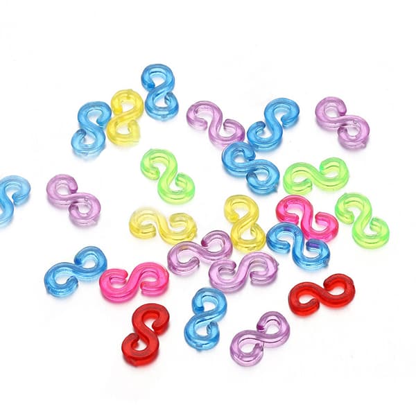 S Clips Gummibånd Clips 500PCS Gummibånd Armbånd Clips Forbindelser