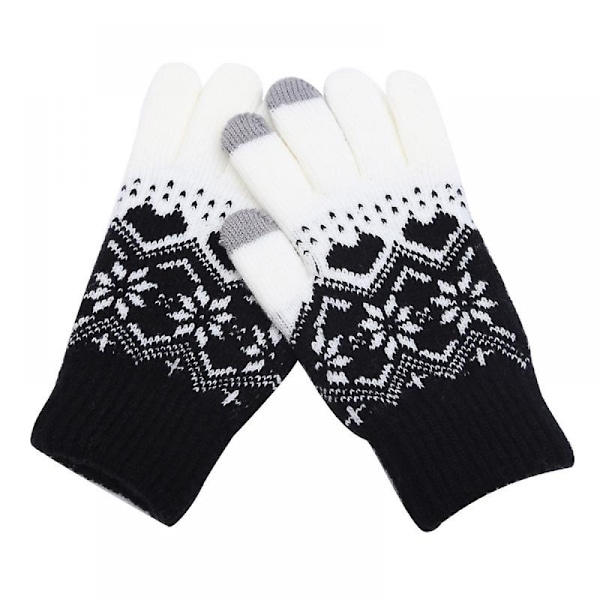 1 par kvinders handsker touch screen-sne blomst print