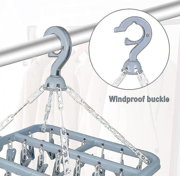 32 Klips Sokketørrest Undertøjshanger Roterende Krog Klips Hanger Til Sokker