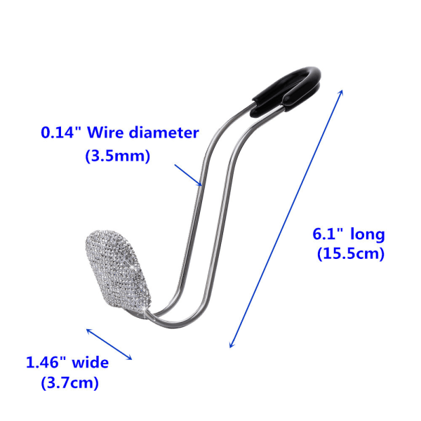 2 stk. Bling bilkroge, multifunktionelle Bling rustfrit stål universal
