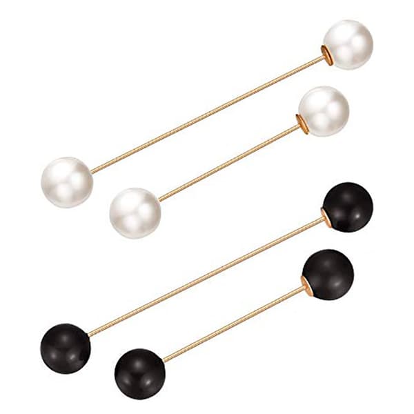 6-pack tröja halsduk klämmor retro pärla brosch stift kristall kofta