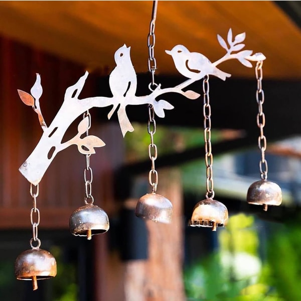 Tuulikello Iron Art Birds on Branch Bells Tuulikello riippuva koriste