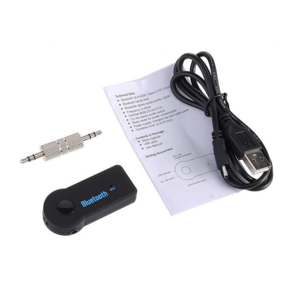 3,5 mm Bluetooth-adapter, bil 3,5 mm ljudhögtalare AUX-mottagare, 5,0 trådlös Bluetooth-sändare