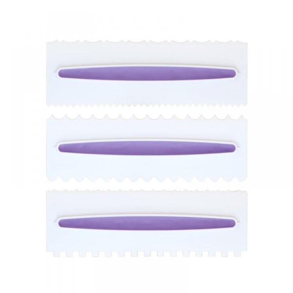 Frosting Smoother, Harmless Plastic Cake Scraper Comb, Food‑Grade 3Pcs