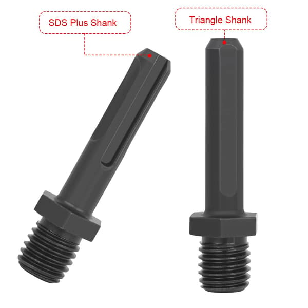 2-pak M14 utvendig gjenge diamantboradapter, SDS Plus og trekant Sh