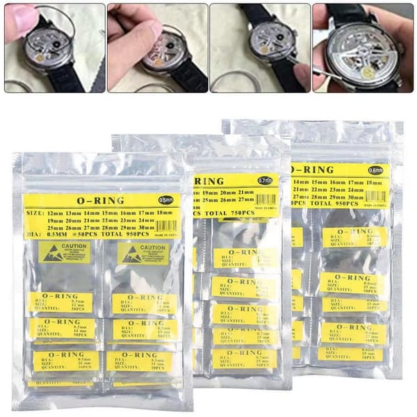 Ur Bagside Dækningsforsegling Vandtæt Ring 0,5 mm Elastisk Gummi O-Ring Sort Urreparations Tilbehør
