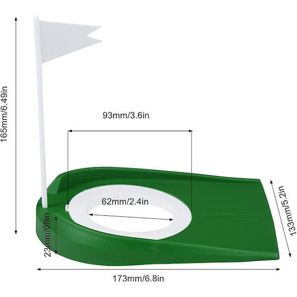 Golf Putting Cup, Innendørs og utendørs plast golf treningshjelpemidler med hull og flagg