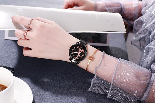 Kvinde Quartz Ure Multi Facetteret Rund Skive Lysende Tal Pointer