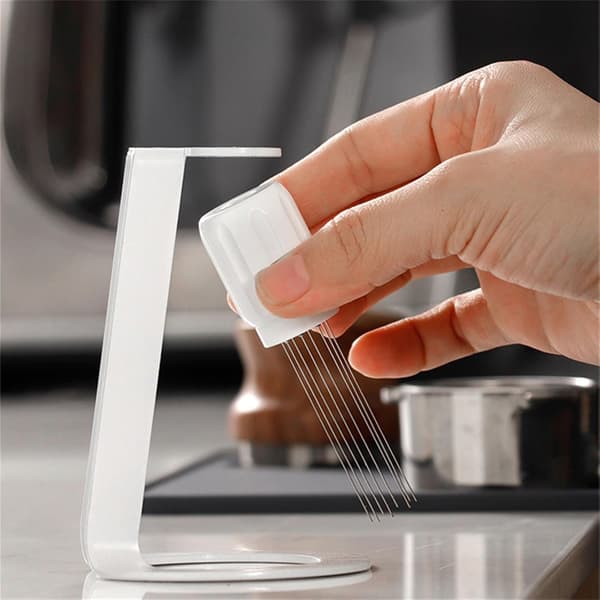 Rostfri kaffepulvertamper espressopulveromrörare fördelare