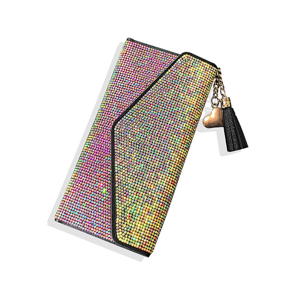 Korthållare i mikrofiberläder, Bling Bling Rhinestone Dam W