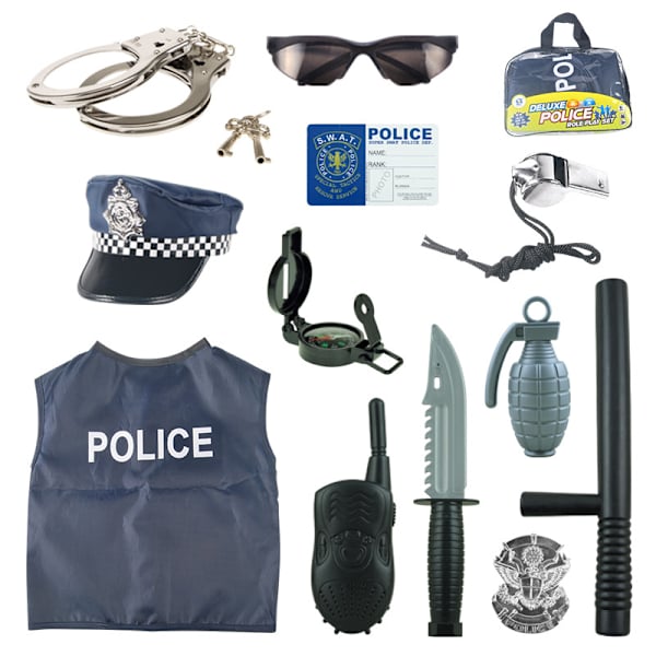 Barn Polis Kostym Rollspel Kit Polis Klä Ut Sig För 3-6 År Gamla