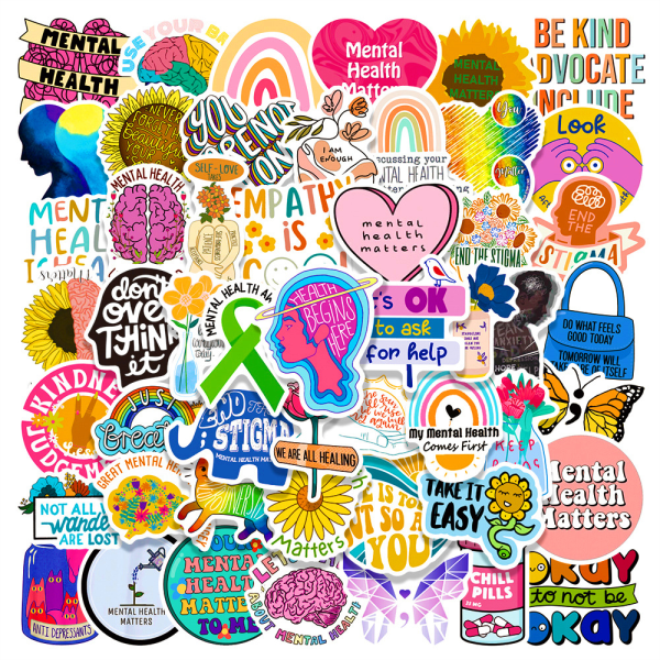 50st Klistermärken för mental hälsa, inspirerande klistermärken, presenter