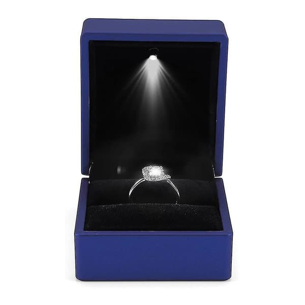 Led Lighted Ring Box Øreringe Ring Gaveæske Bryllupsring Smykker
