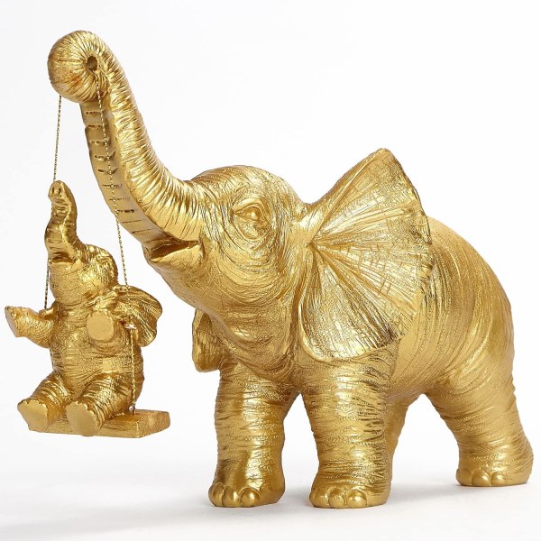 Guld elefantdekor för hemmet, födelsedagspresenter för kvinnor, elefantpresenter