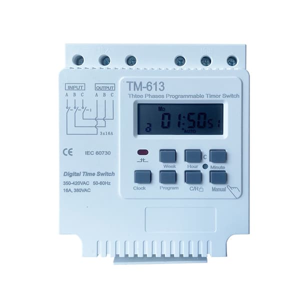 TM-163 Trefas 380V/50-60Hz 16A Intelligent Digital Veckovis Programmerbar Kontroll Ström Timer Switch