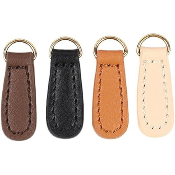 St Läder Dragkedja Dragare Användbara för Jacka, Väska, Handväska, Bagage, Svart/Khaki/Naturfärg/Brun