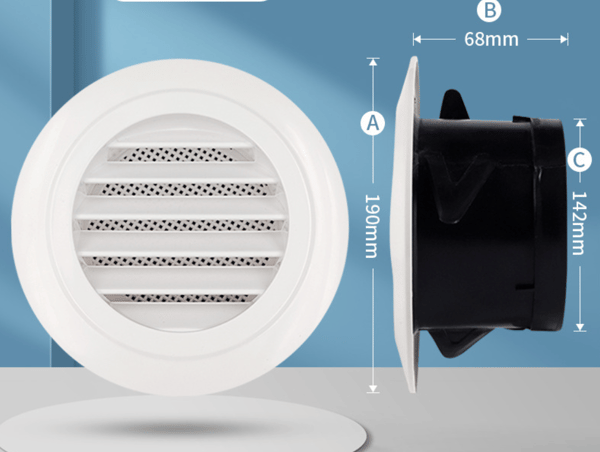 150mm Ventilationsgaller med Skyddsgaller - ABS (ø150mm)
