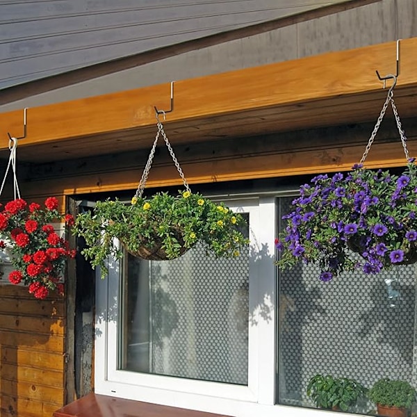 For Tak Kroker Garasje Oppbevaring (Sett med 4) - Kraftige S Kroker - Sykkelkrok, Stige, Planter, Takbjelker & Bjelker - Sklisikkert Vinylbelegg