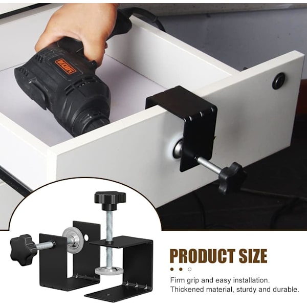 Kabinet Hardware Jig Universal C Klemme, 2 stk. Skuffe Fastgørelsesklemme til nøjagtig og hurtig installation af dørfrontknopper, trækgreb, fleksible borehulsguidepositioneringsværktøjer