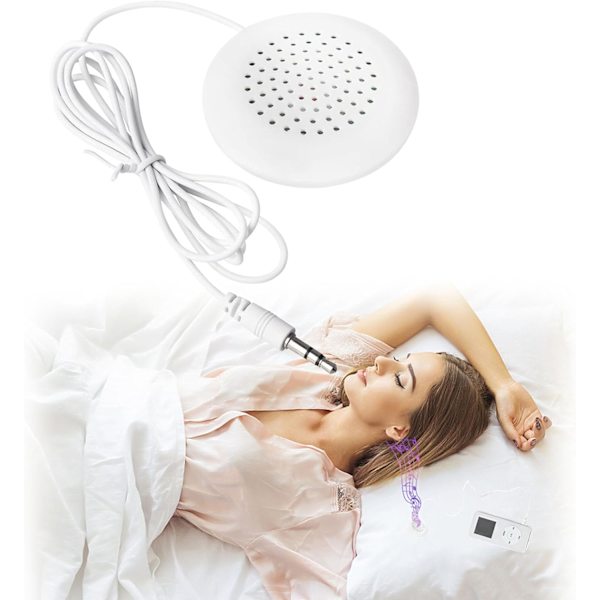 Tyynyn alle sijoitettava kaiutin, kannettava henkilökohtainen kaiutin, 3,5 mm:n minikaiutin, hypnoosikaiutin, stereokaiutin, tee-se-itse-tyynykaiutin MP3-puhelimeen, kannettava CD, jossa 3,5 mm