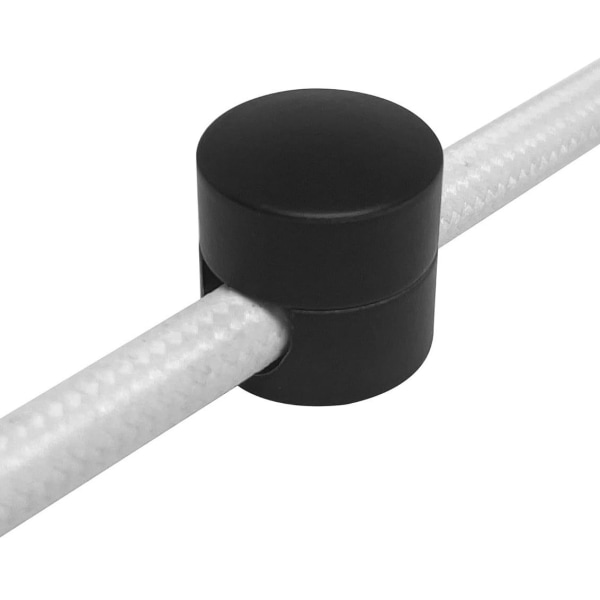 2 stk todelte vegg- og takfester, svart, for tekstilkabel, takmontering, apekatt, overflatemontert kabelholder for lampe DIY