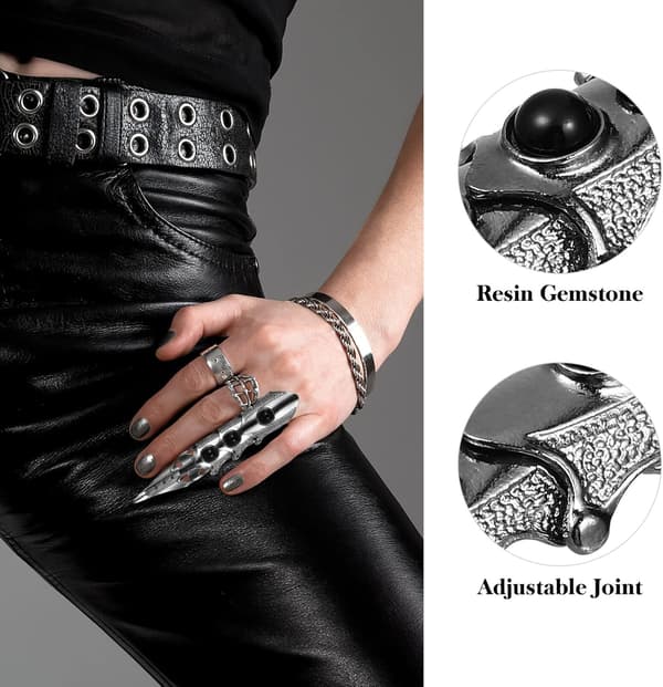 5 st Knuckle Joints Full Finger Halloween Gothic Full Finger Ring Armo