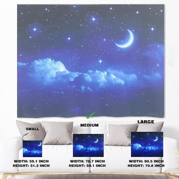Natt himmel gobeläng, mörkblå kosmisk stjärnhimmel för sovrum sovsal vardagsrum