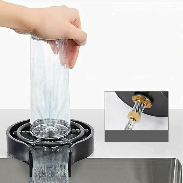 Vask Glas Skyl, Rustfrit Stål Kop Vasker, Bring T-Samling Og 80cm Slange Automatisk Kop Vasker Rengøringsmiddel