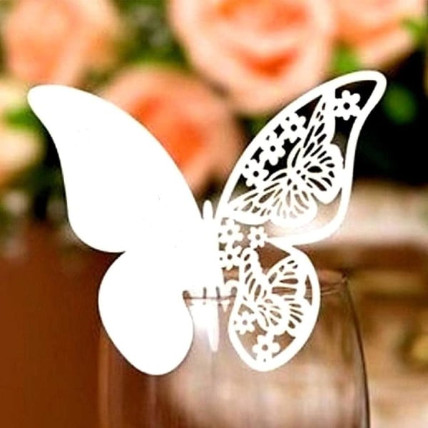 Klipp ut Butterfly Cup Card Mörklila Butterfly Seat Card Laser Card