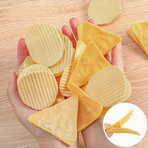 10 STK Cute Chip Clips Food Bag Sealer Forseglingsklemmer, Potetformet Chi