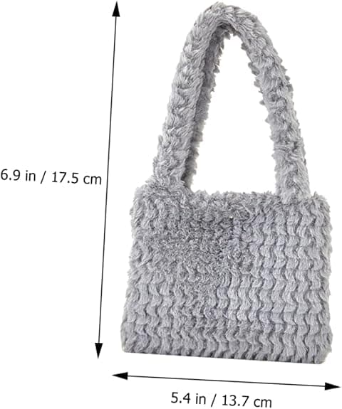 Pige håndtasker, plys håndtasker, dame clutch tasker, grå