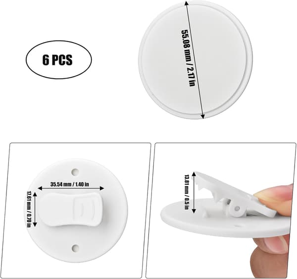 6 stk dusjgardinklips selvklebende dusjsprutklips for gardin