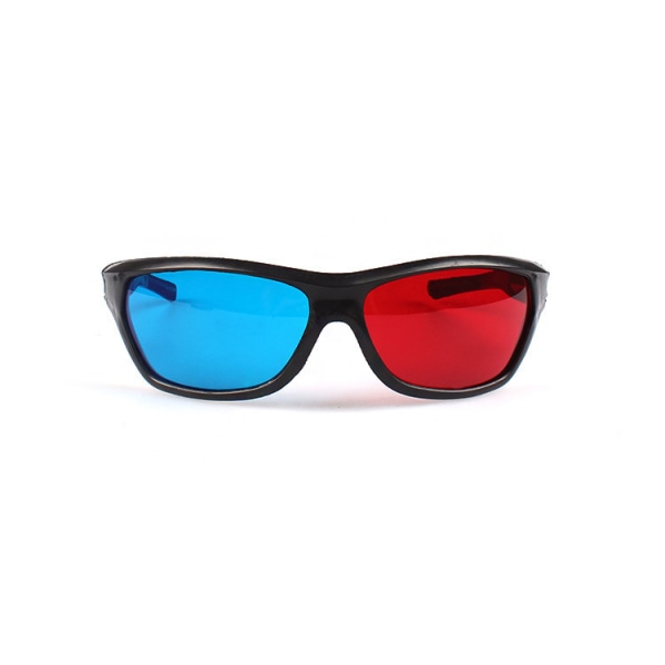 3-pak rød-blå 3D-briller Plaststel Sort Resin Lens 3D Movie Gam