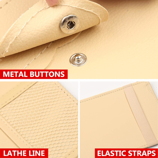 Auton aurinkolipan järjestäjä, auton kuorma-auton aurinkolipan säilytyslaukku, aurinkolasit ja asiakirjateline, auton sisätilojen lisävarusteiden taskujärjestäjä, beige