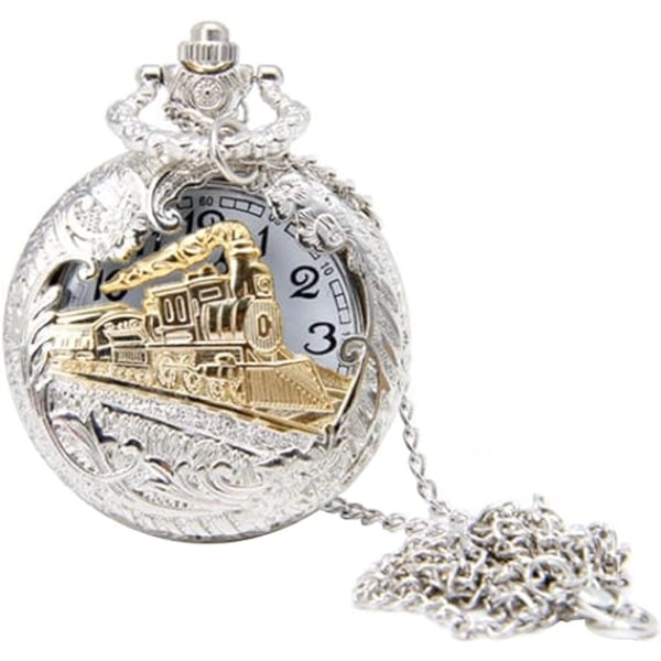 Locomotive Pocket Watch Steam Train Locomotive Pocket Watch Carved Lon