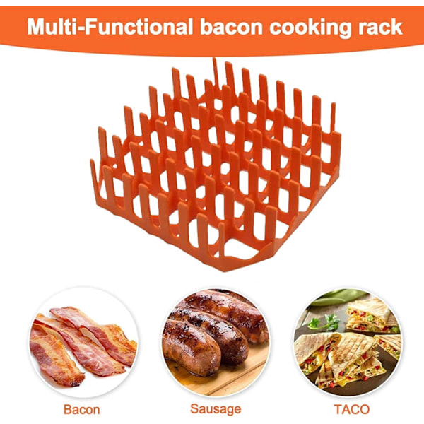Baconställ för ugn, Air Fryer Silikon Bacon Cooker Rack, Mikrovågsugn Cookware Bacon Baker, Nonstick Bacon Maker Mikrovågsugn Bricka