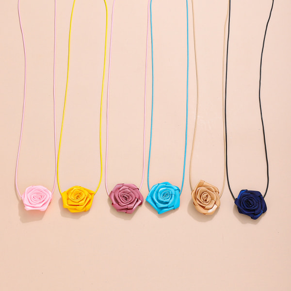 Flower Rose Choker Halsband Blommor Choker Rosette Choker Halsband