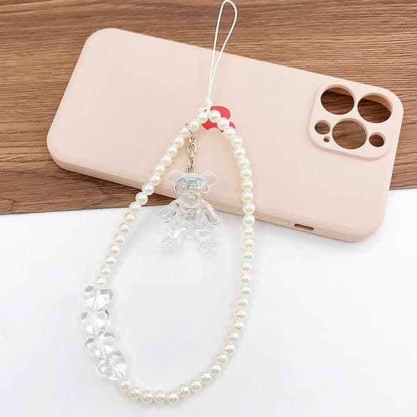 Perleformet armbånd med perler til telefon