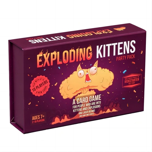 Exploding Kittens Party Pack kortspel, ett roligt familjeroulettespel