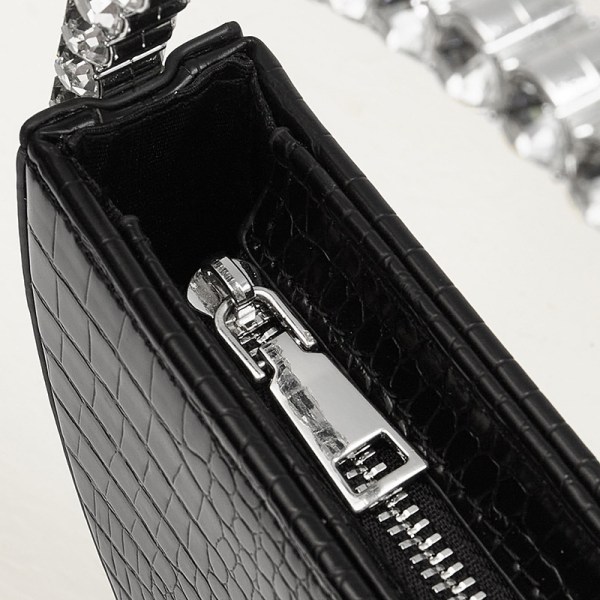 design klassiskt utseende handväska akryl cirkel diamant veck mode kvinnor