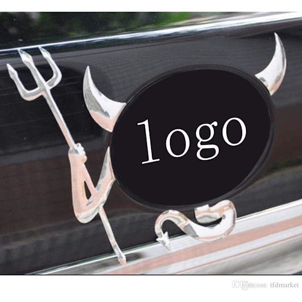 3D Chrome Djævel Logo Sticker Bil Emblem, Bil, Tuning, også til Telefon,