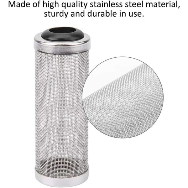 2 stk akvariefilterbeskyttelse i rustfritt stål, filterbeskyttelse, strøm, fisk, reker, sikker beskyttelse, akvarie, fisk, reker, nettfilteretui (16 mm)
