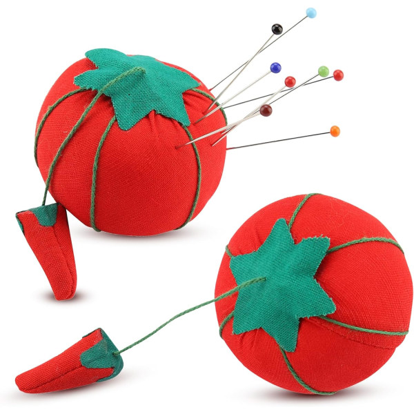 2PCS Tomato Pin Cushion Notion for Sewing, 2 inches (5CM) Wrist Pin Ho