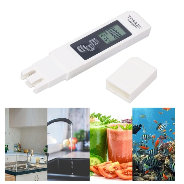 Digital Vatten Testare Enhet Vatten Test Kit LCD Digital TDS 3 Meter