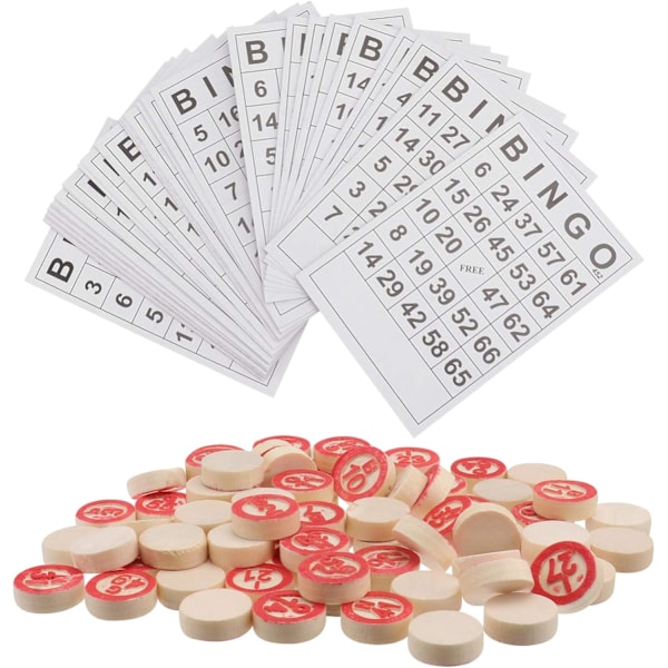 Rysk Bingo Lotto Spel Set för Familj Ryska Lotto Brädspel Ryssland Kit av Träfat Kort Chips 18mm